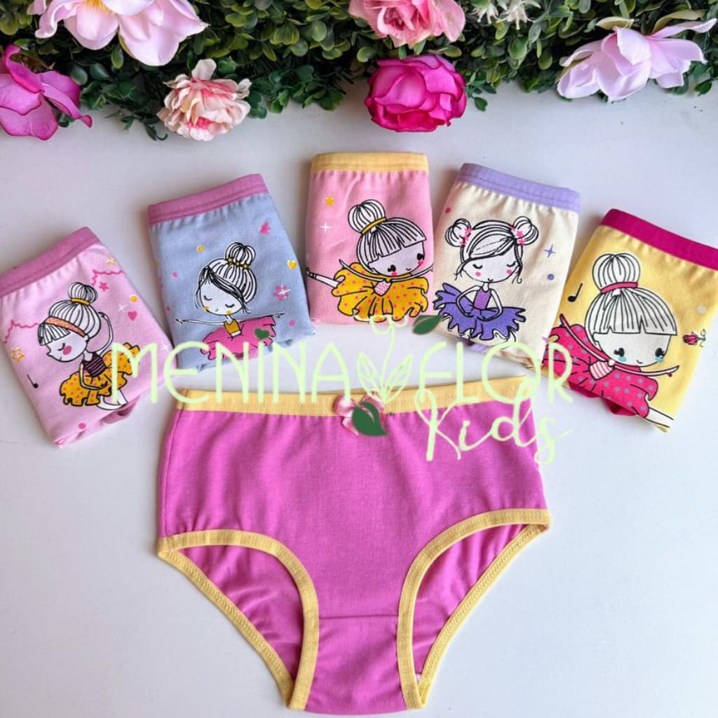 Kit 5 Calcinhas Infantil Tipo Tanga para Menina Desfralde Confortáveis Envio Imediato