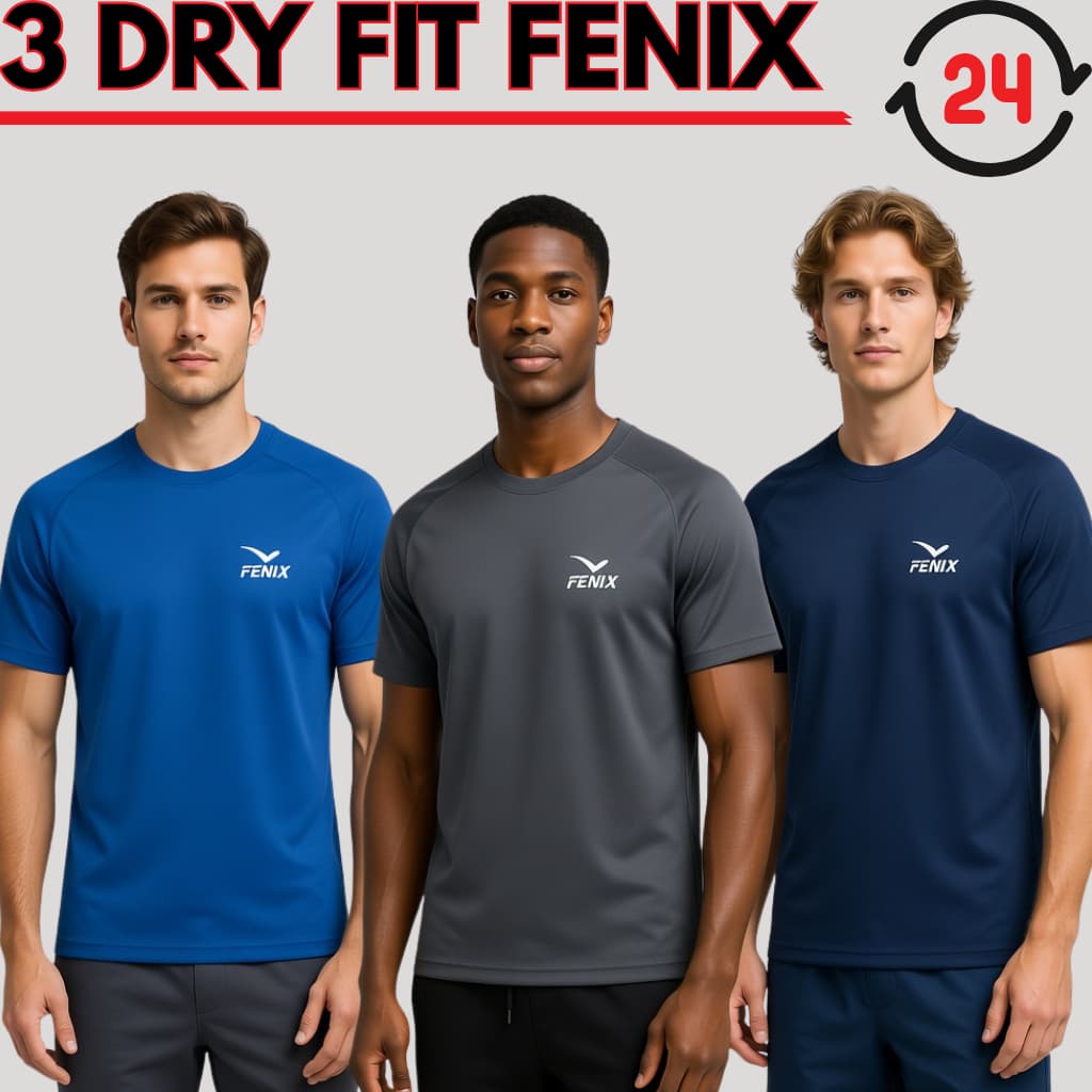 Kit 3 Camiseta Dry Fit Masculina Lisa Manga Curta Camisa Academia Treino Fitness Esportes