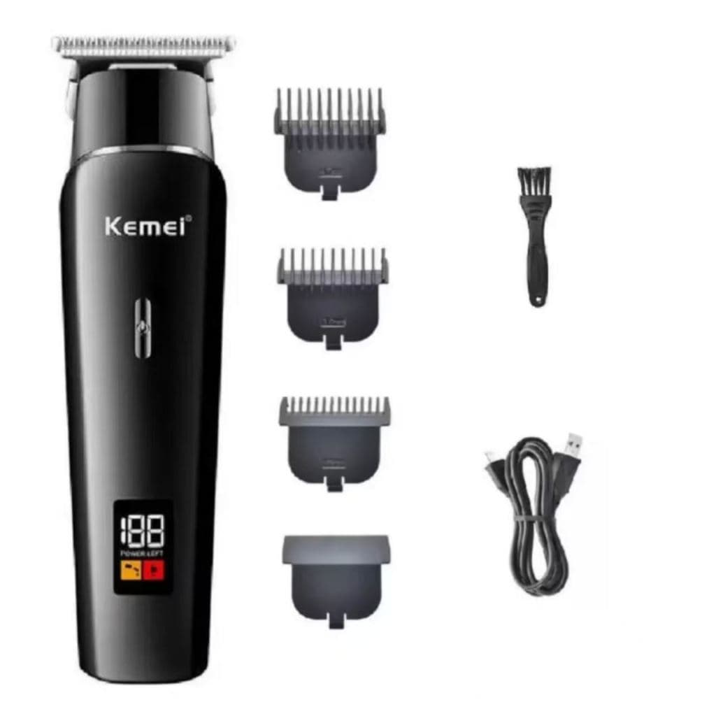 Máquina De Cortar Cabelo Elétrica Recarregável Bivolt Aparador de Cabelo E Barba Kemei KM-1113