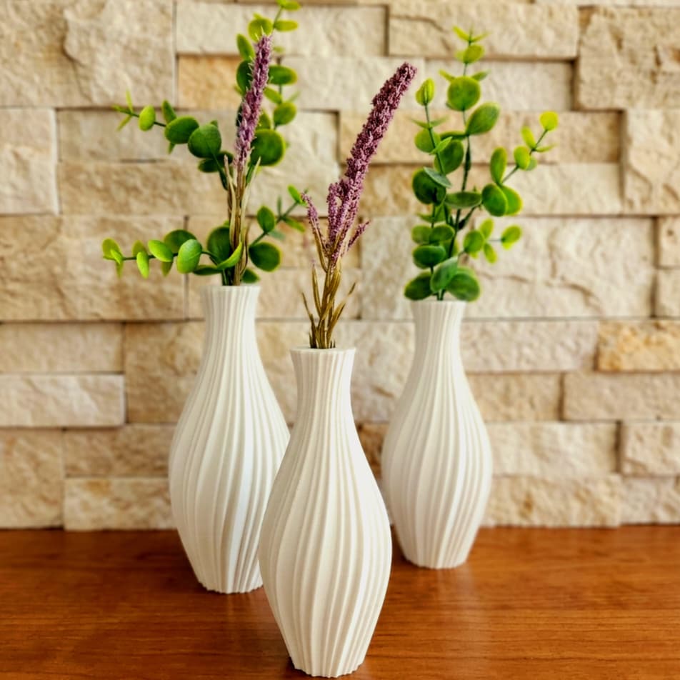 kit 3 Vaso Decorativo - Espiral