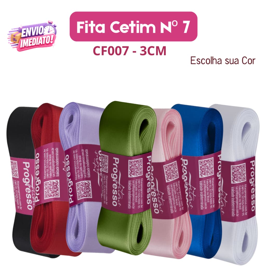 10 METROS Fita de Cetim Lisa numero 7 Largura 30mm Diversas Cores Artesanato Lembrancinhas laços