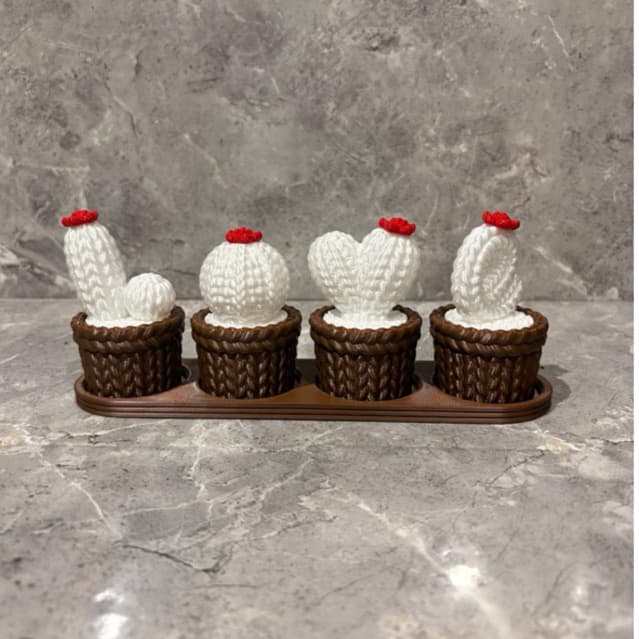 Kit Vasos Decorativos de Cactos com “LOVE” – 4 Peças | Decoração Moderna