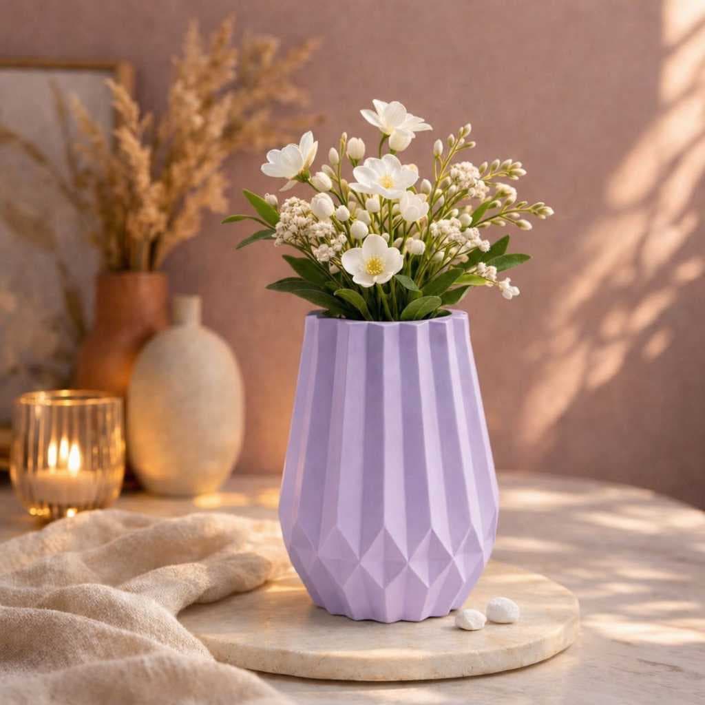 Vaso de Gesso 10,5cm para Decoração azul verde rosa cinza branco roxo decorar sala quarto escritório