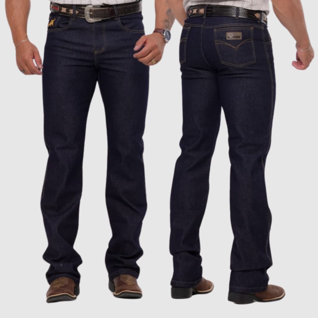 Calça MASCULINA TRADICIONAL Country Rodeio Jeans Grosso Premium Elastano Com Lycra