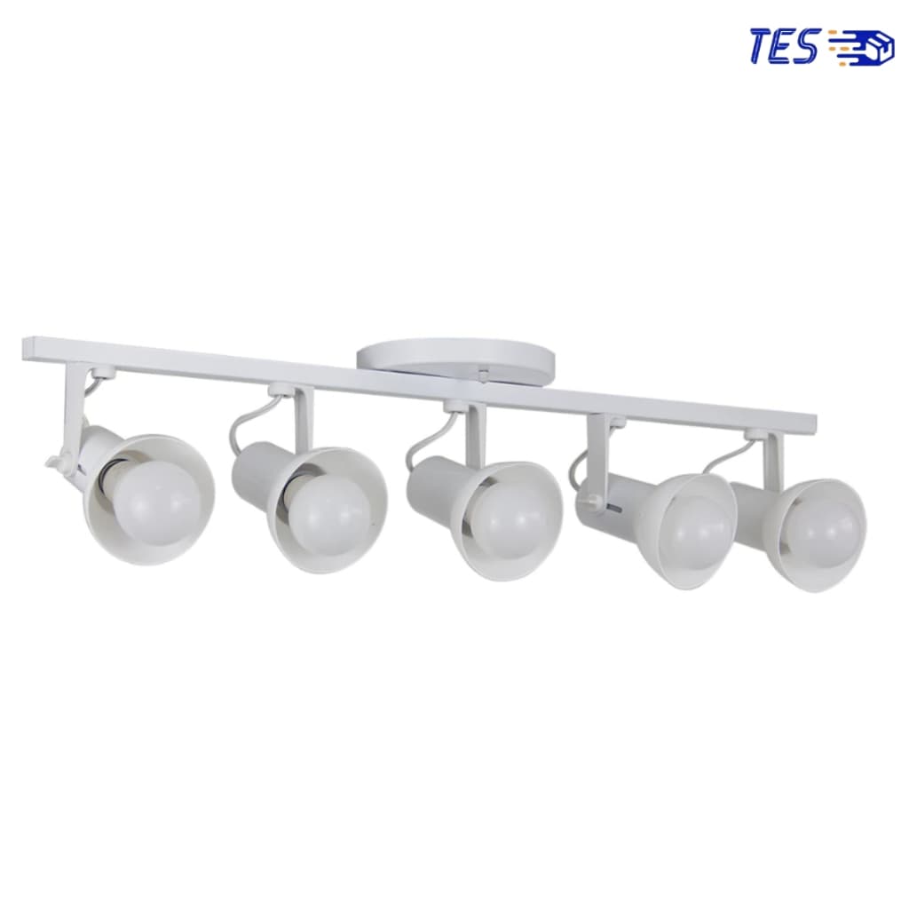 Luminária Trilho Spot 5 Lâmpadas Direcionável Teto E27 Bivolt LED