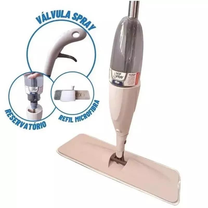Mop Spray Compacto com Reservatório de 300ml Cinza - Nobre