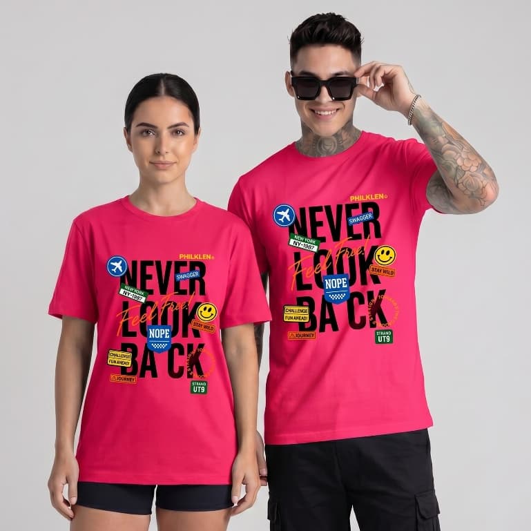Camiseta Feminina e Masculina Never Look Back Streetwear Algodão Premium Camisa Philklen