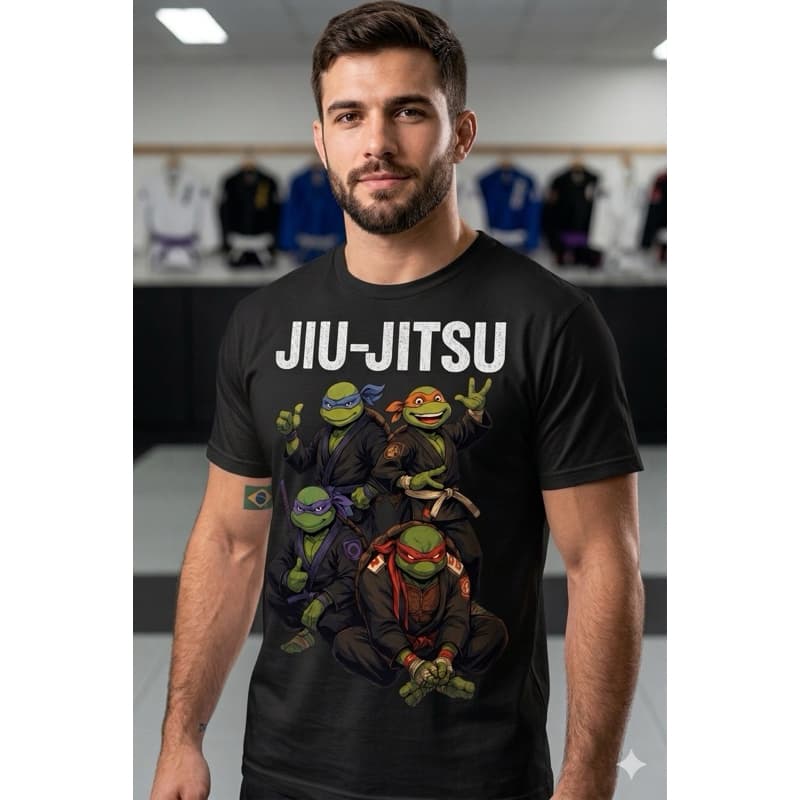 Camiseta Blusa 100% algodão Masculina Feminina Jiu Jitsu Tartarugas Ninja lançamento