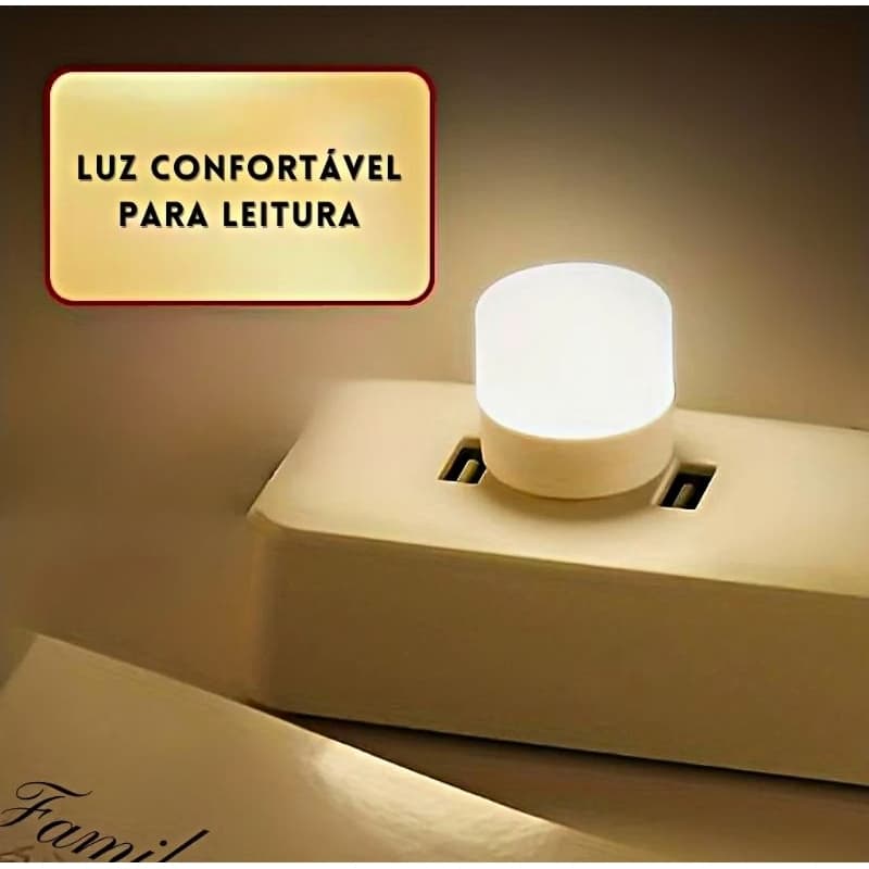 Luz Noturna LED USB Mini Portátil - Iluminação Aconchegante e Portátil