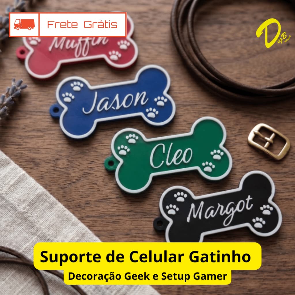 Chaveiro Nome Do Pet Personalizado Com Patinhas - Várias Cores