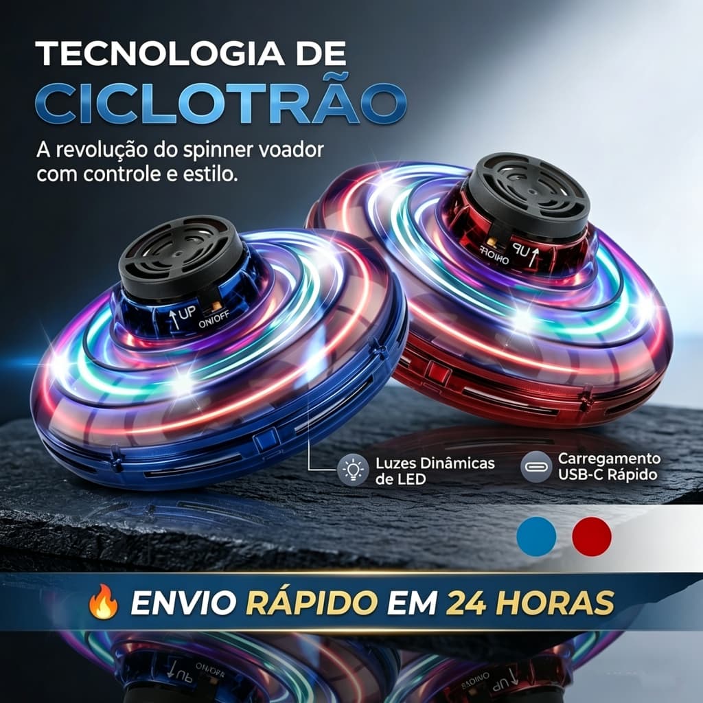 Bola Voadora Premium, OVNI Rotativo com Sensor, Brinquedo Boomerang Infantil