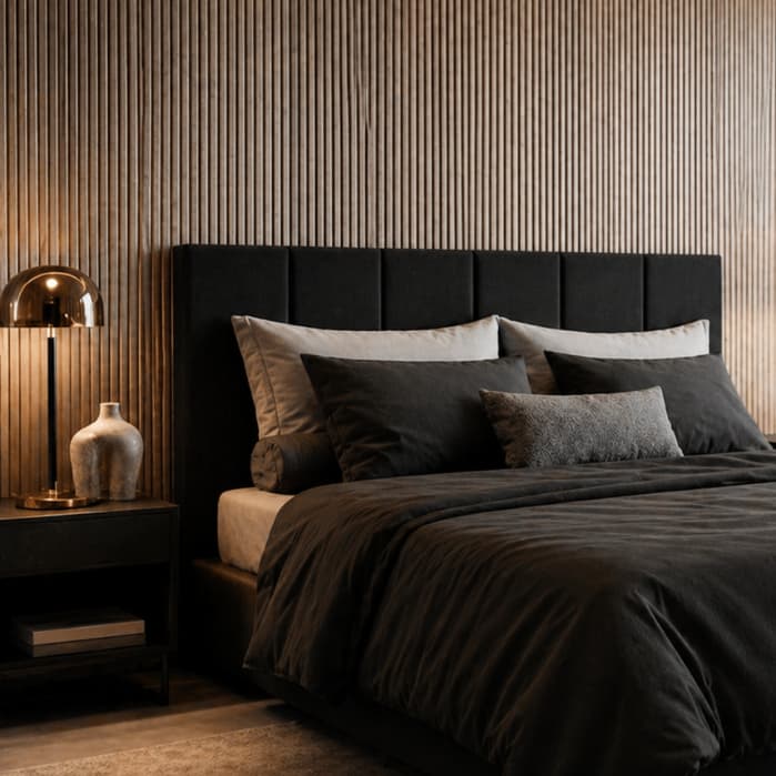 Cabeceira Modular 45x20 Placas Estofadas Autocolante Adesiva para Cama de Solteiro Casal Queen King