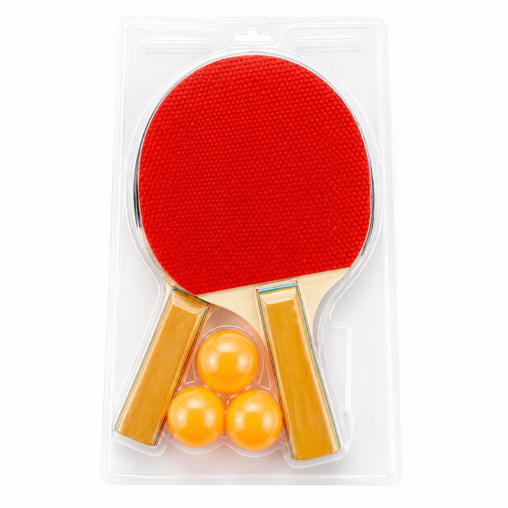 Conjunto 2 Raquetes Ping Pong 3 Bolinhas Tênis de Mesa