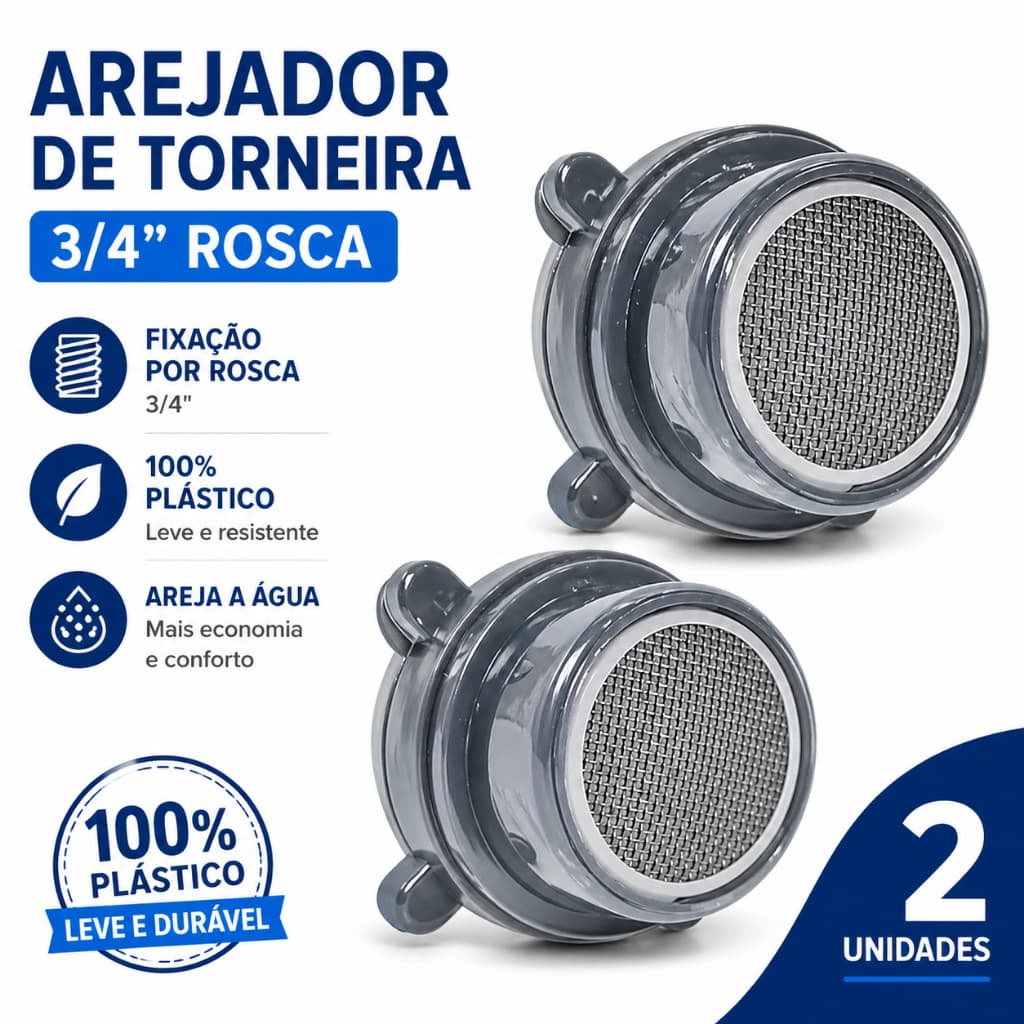 Kit 2 Arejadores bicos torneira 3/4 fixo vip 105