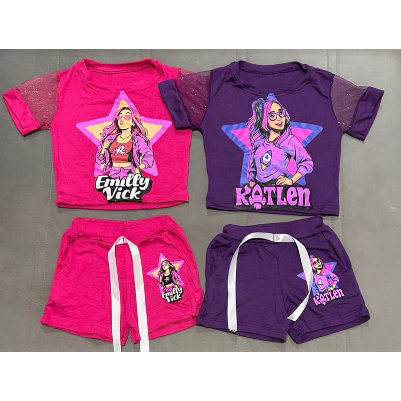 Conjunto Infantil Os Rosas Emilly Vick e Ketellyn!