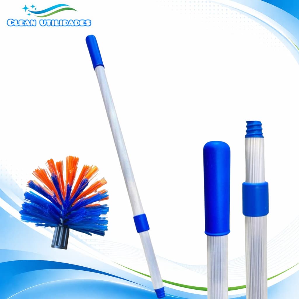 Vassoura Limpa teto com cabo extensor telescópico 2 metros em alumínio - Promoção