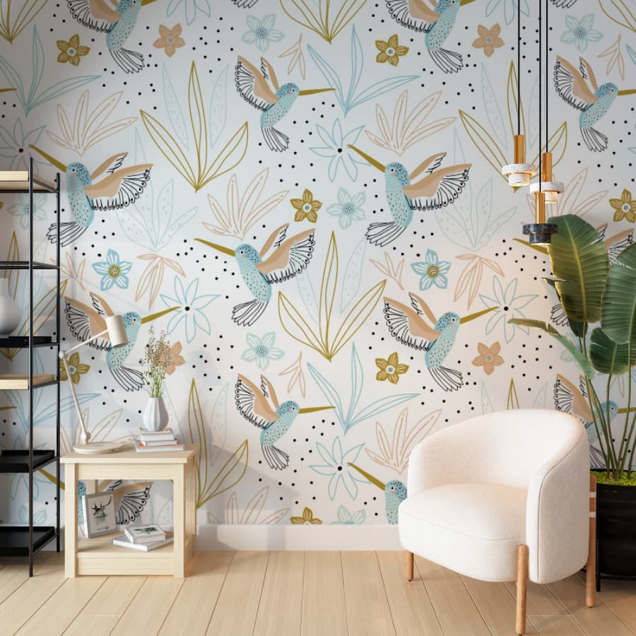 Papel De Parede Adesivo Infantil Para Meninas - Floral e Ursinhos