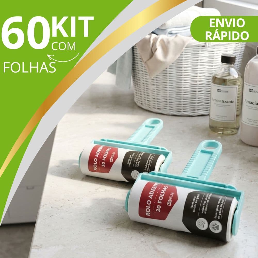Kit Com 30 folhas Rolinho Tira Pelos Tira Pelo Adesivos Limpa Plumas Fiapos Roupas Estofados