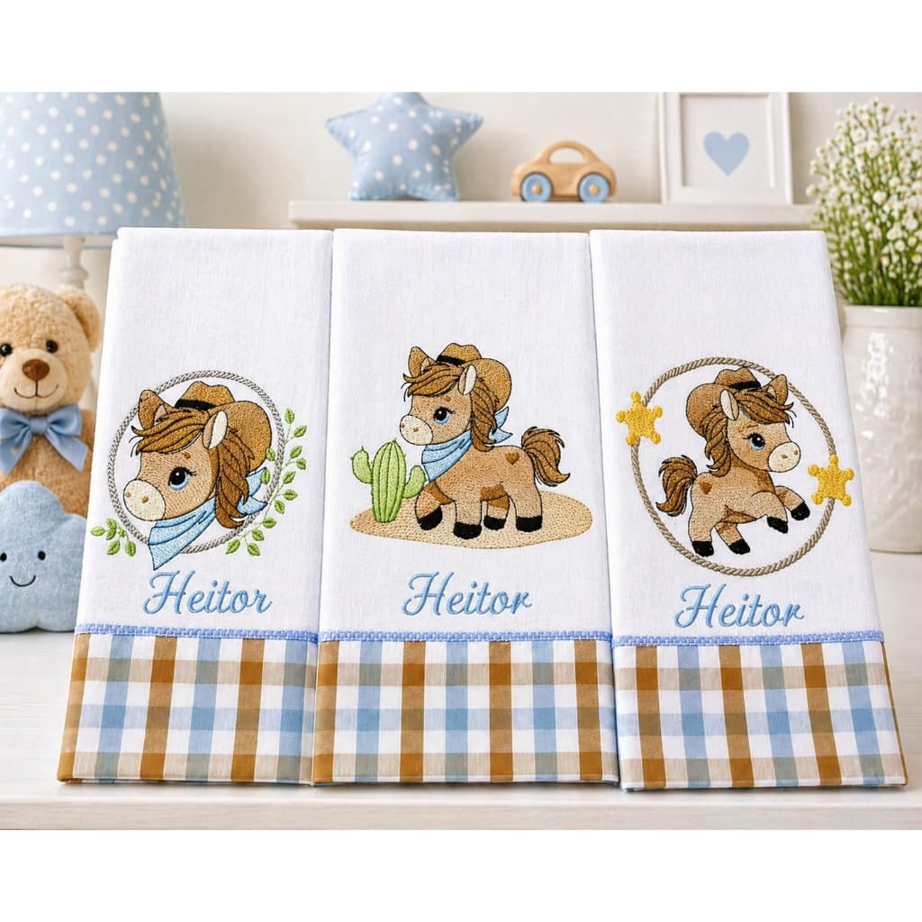 kit de fraldas com 2 , 3 ou 4 fraldas de boca personalizadas 100% algodão. Monte o seu kit na forma que desejar