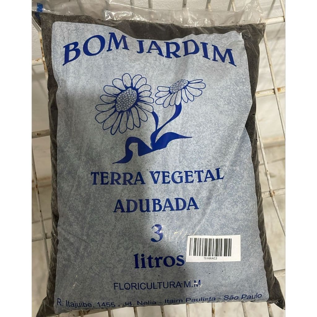 Terra Vegetal Adubada Substrato Bom Jardim 3 Litros - Plantio e Repote