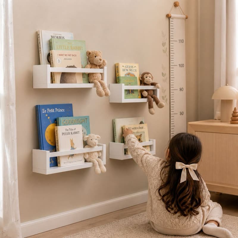 Kit c/3 Prateleira Expositora Organizadora Multiuso Infantil Banheiro Cozinha Branca 30cm MDF Premium Fácil Instalação
