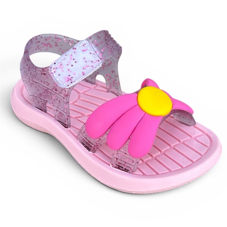 Papete Sandália Infantil Menina Flor Grande Confortável Escolar Dia a Dia Antiderrapante Promoção