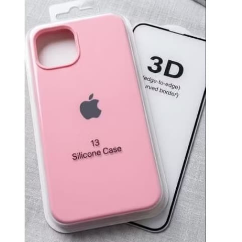 Kit Capinha+Película iPhone 13 - Capinha Silicone+Película Vidro Temperado 3D