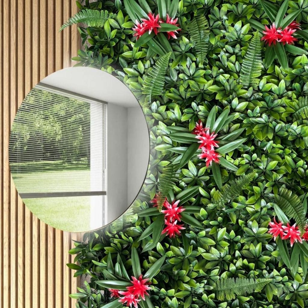 0,5m² Painel de Folhas Artificiais para Parede Verde 3D com Tratamento UV Alta Durabilidade