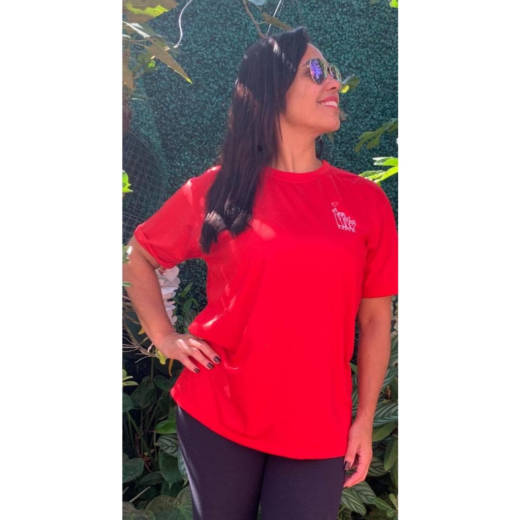 LOVE VERMELHA CAMISETA BÁSICA HOMEM MULHER TECIDO LEVE CONFORTÁVEL LIBRAS UNISSEX POLIÉSTER VISCOSE NÃO AMASSA PRÁTICA
