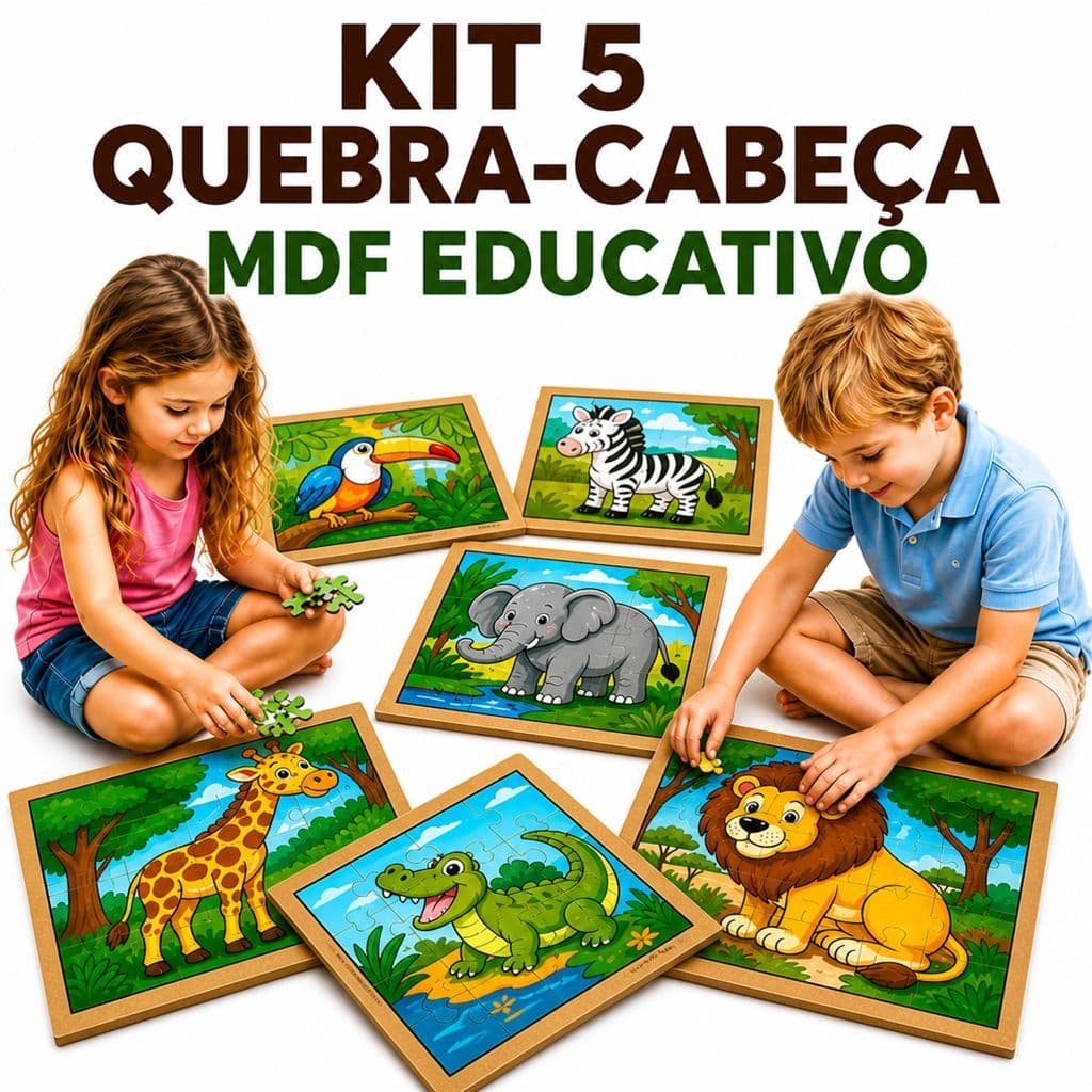QUEBRA CABECA 5 EDUCATIVO MONTESSORI MDF 2 3 4 ANOS