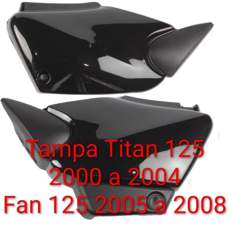 Par Tampa Lateral Cg Titan 125 2000/2004 Fan 125 2005/2008 Preto