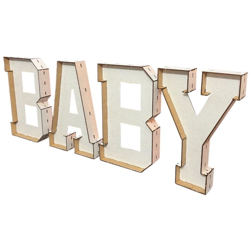 Letra Caixa Grande Baby 60cm MDF Branco pintado 60cm