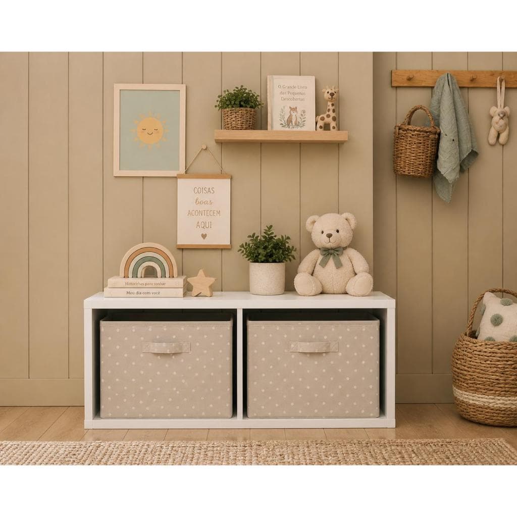 Armário Organizador Infantil em MDF Branco para quartos de bebê quartos infantis brinquedotecas