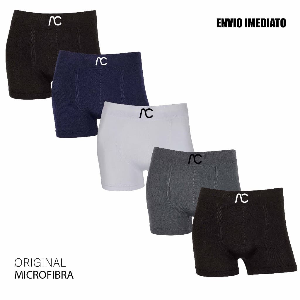 Kit 2 ou 5 cuecas boxer microfibra Original marca AC Sem Costura
