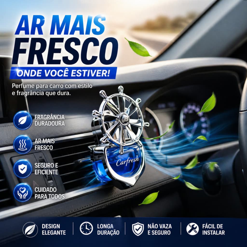 Difusor De Aroma Cheiro Cheirinho Para Fixar No Carro Ar Condicionado Ambiente Interno Odorizante Perfume Automotivo
