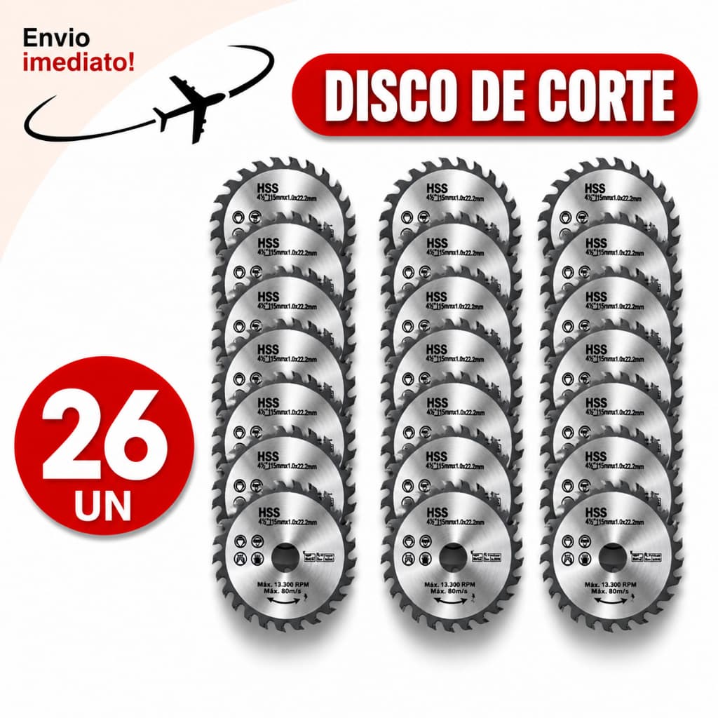 Disco Corte Madeira 110mm 26 Peças Serra Maquita Esmerilhadeira * Envio Imediado *
