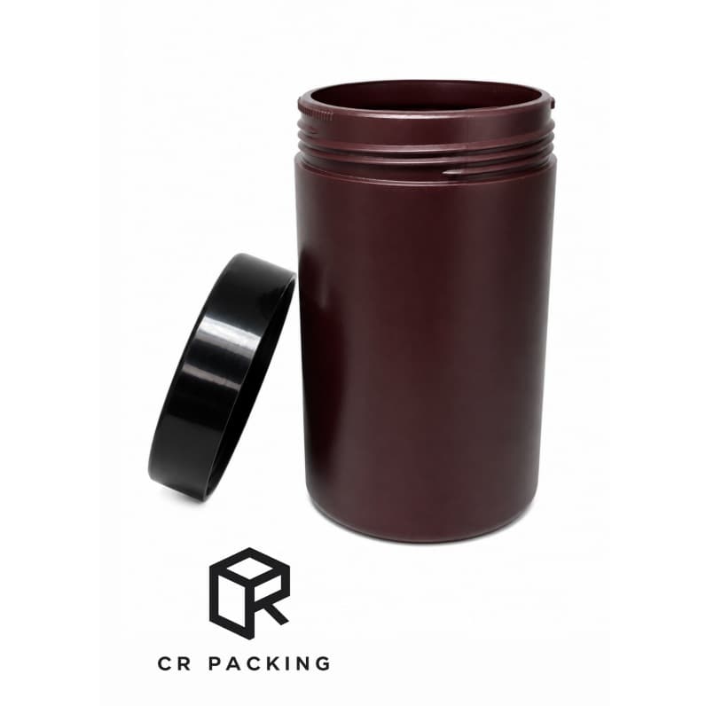 Pote plástico com tampa rosca 1kg marrom para cosmeticos