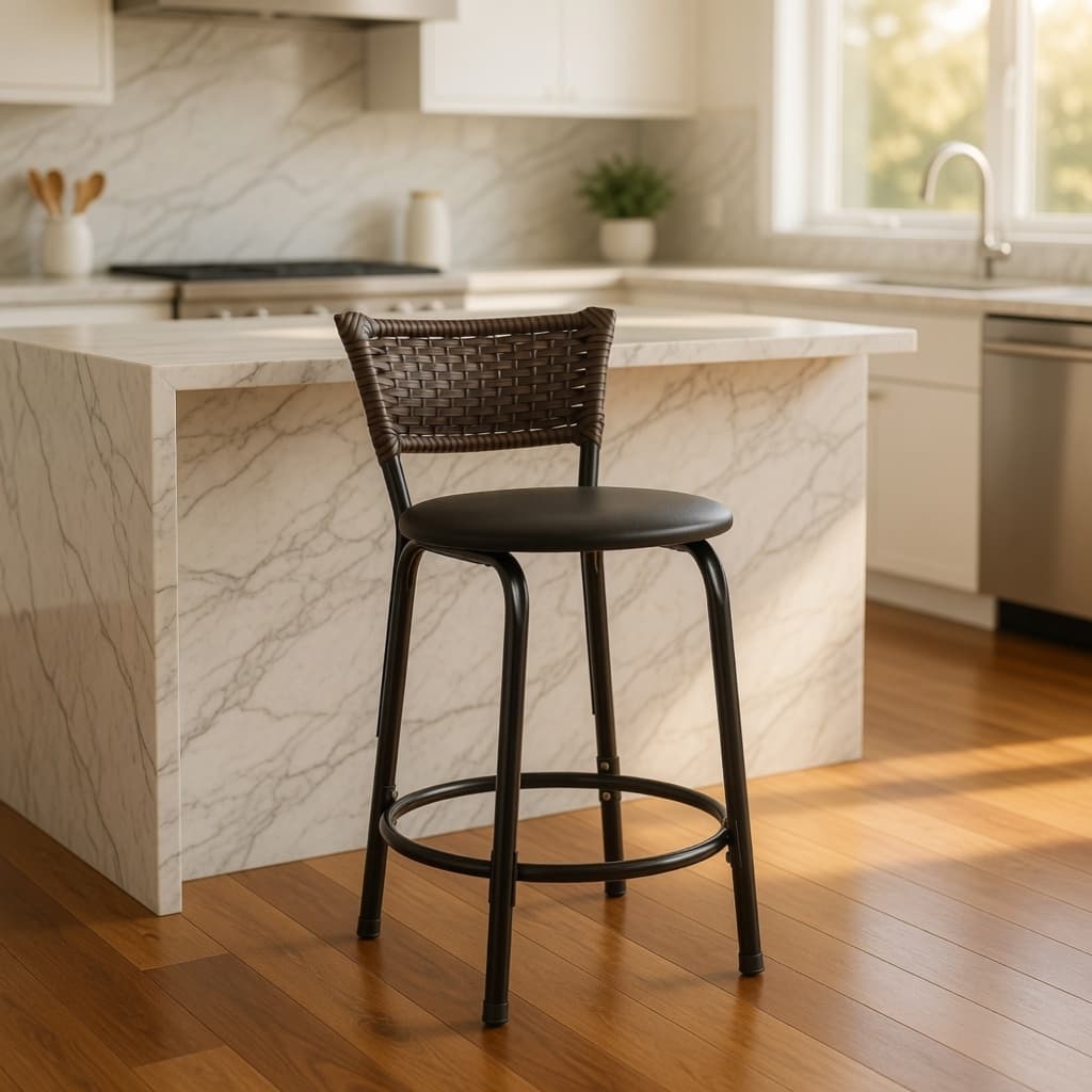 Banqueta Baixa 45cm Junco Argila Ideal Mesa Bistrô Cozinha Americana Área De Lazer Piscina Bares