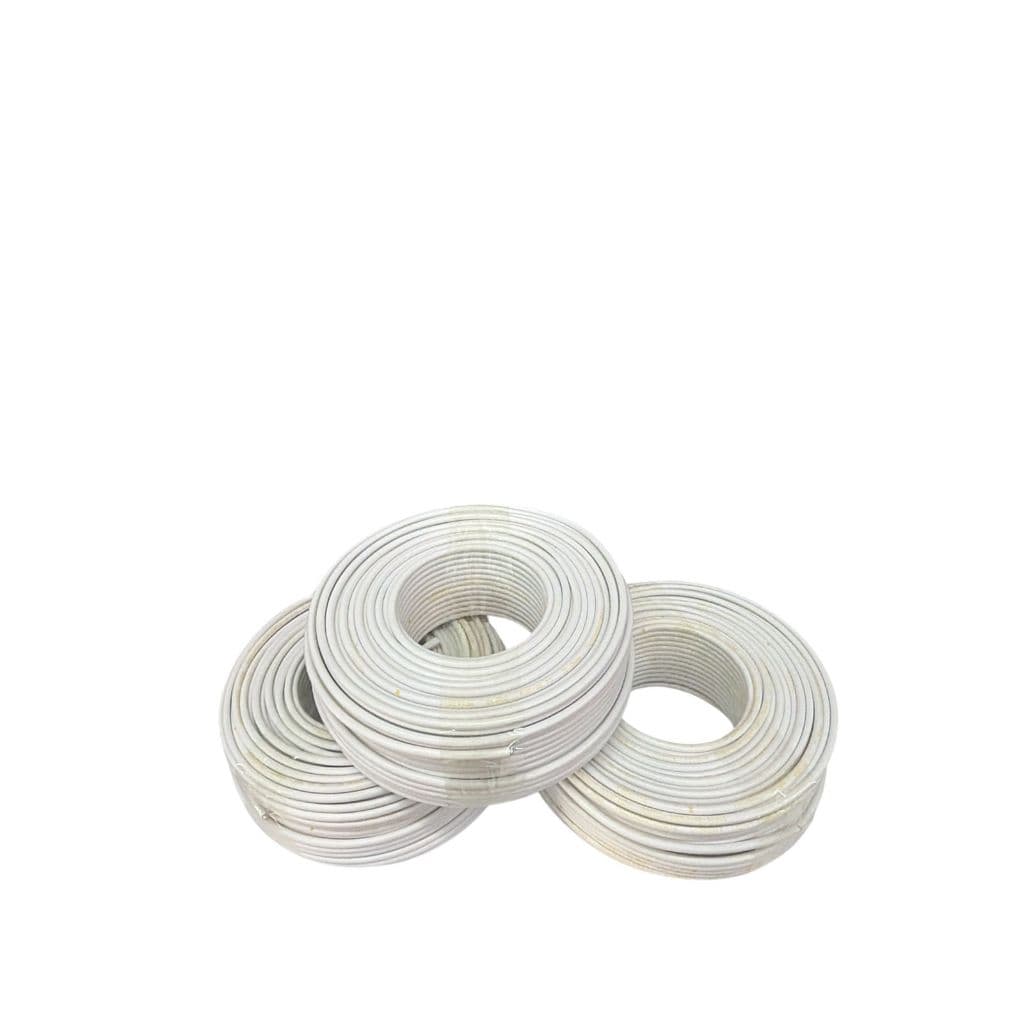 Kit 3 Uni. Cabo Coaxial RG6 Branco 60% Bobina 100 Metros Cabletech