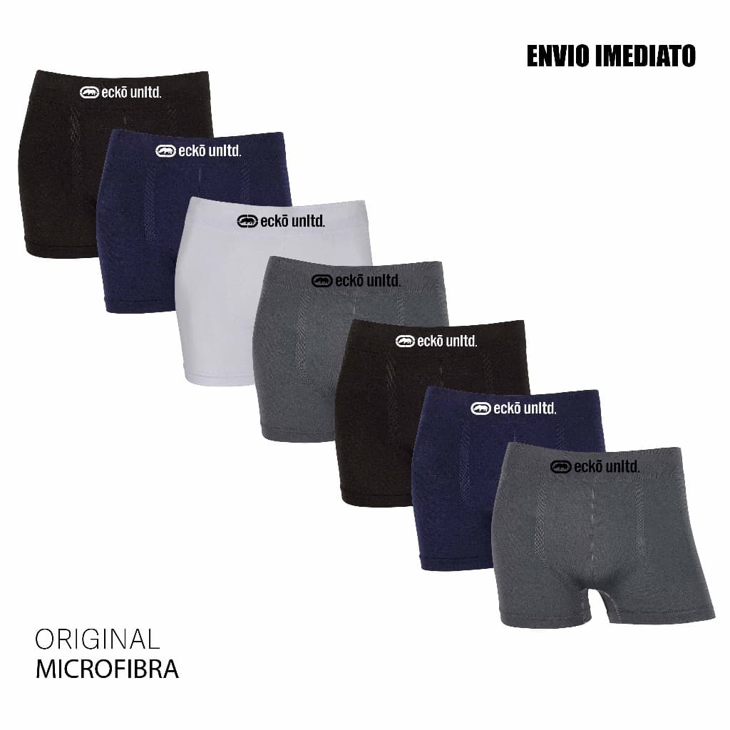 Kit 3 ou 7 cuecas boxer microfibra Original marca Ecko Sem Costura
