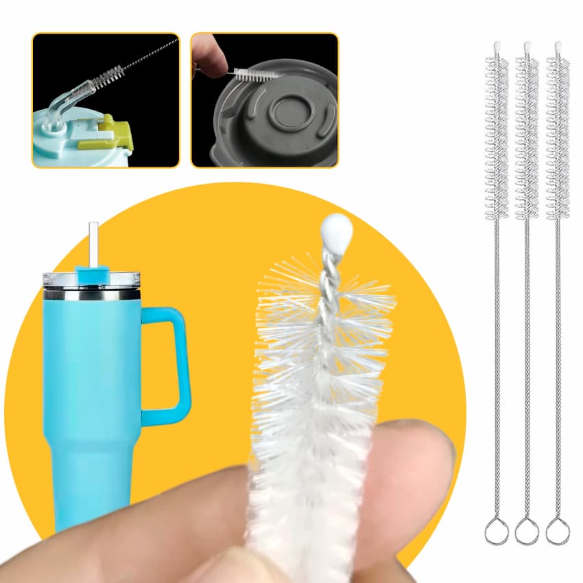 Conjunto De Escova Flexivel De Limpeza Canudo Copo Térmico Garrafa Reutilizável Flexível Multiuso