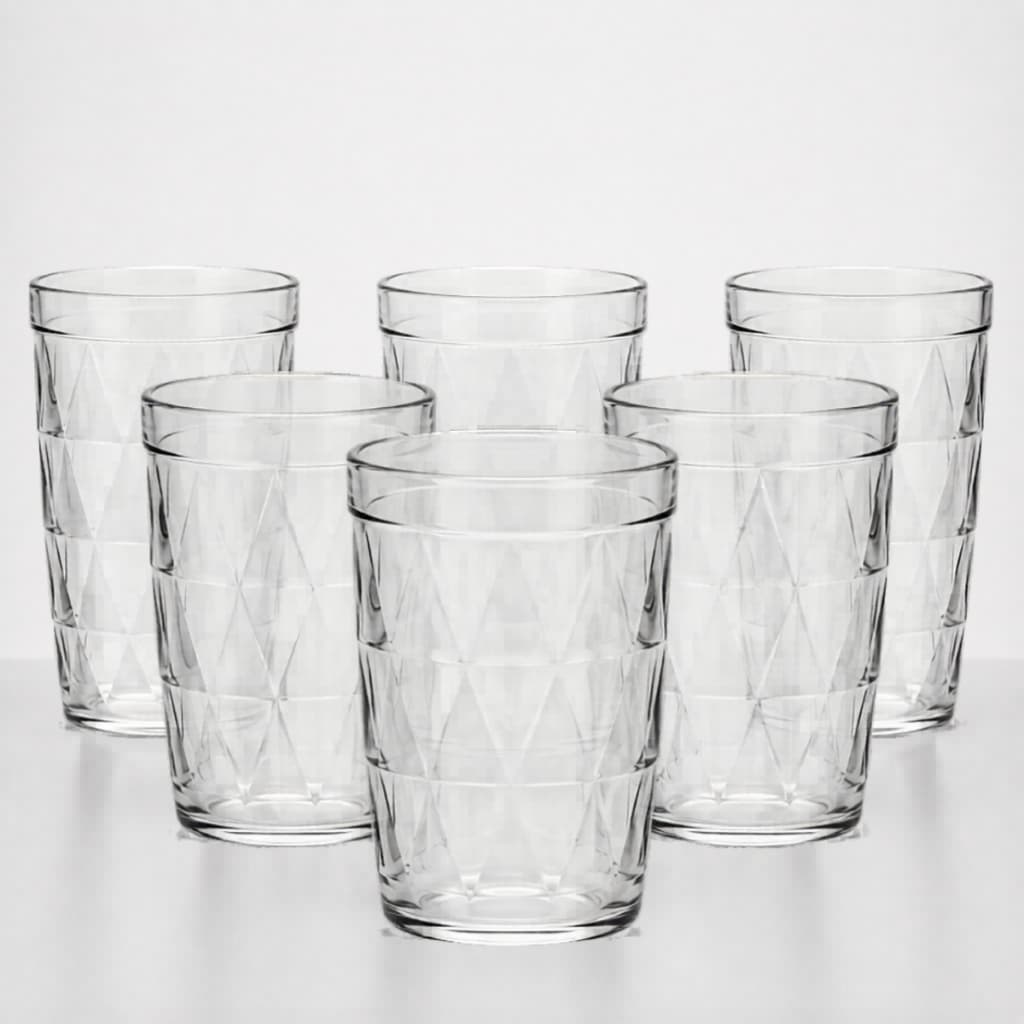 Jogo 6 Copos de Vidro Torres 270ml Elegante Estilo Cristal Sofisticado