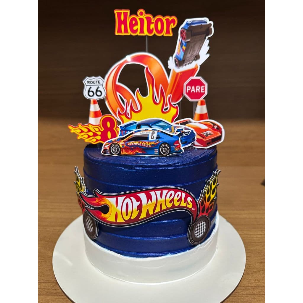 Topo de Bolo PERSONALIZADO Hot Wheels menino Festa Hot Wheels Topper Carrinhos Hot Wheels Topper