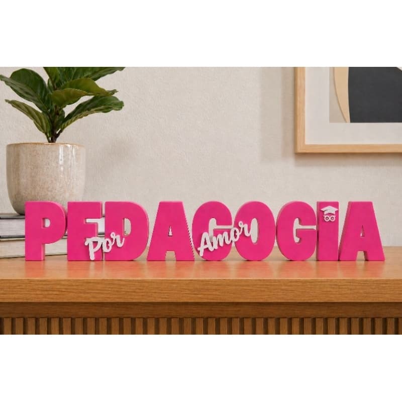 LETREIRO PEDAGOGIA PARA PROFESSORA 3D