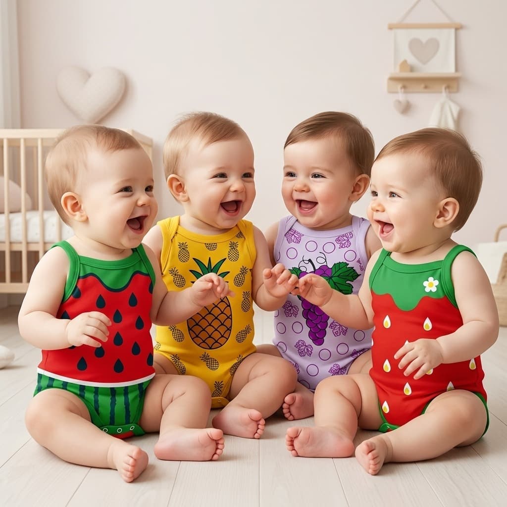 Body Bebê Alcinha Feminino Frutinhas 100% Algodão