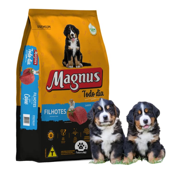Ração Magnus Todo Dia Para Cães Filhotes Sabor Carne 10kg e 20kg