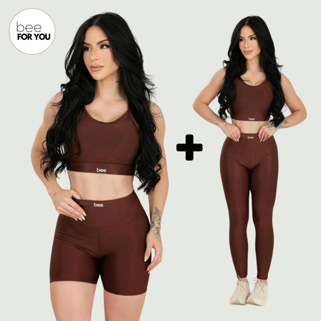 Kit 2 Conjuntos Fitness Feminino Academia Zero Transparência Legging Cós Alto Modelador Treino Musculação Yoga