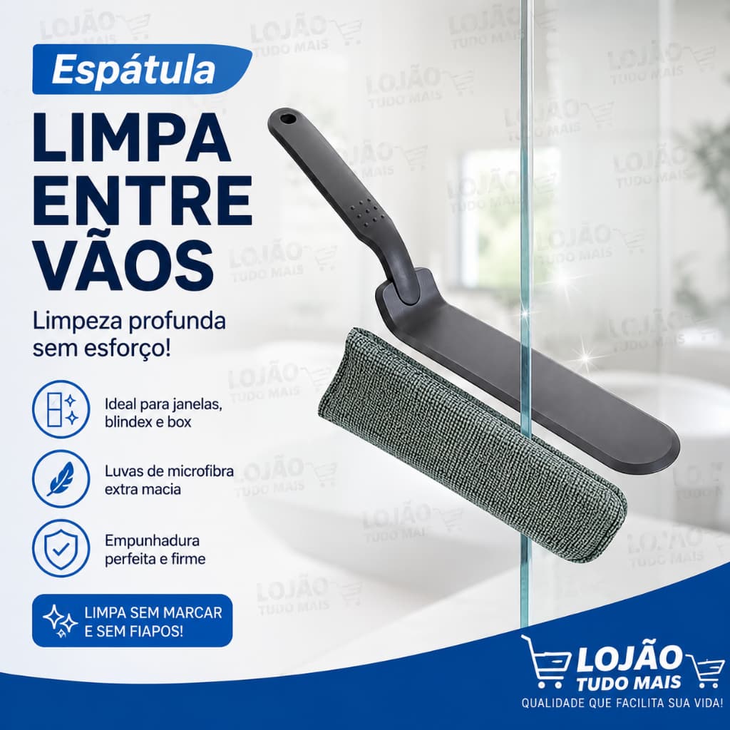 Espátula ákora entre Vãos Limpa Box Trilho Janela Microfibra Lavável Multiuso