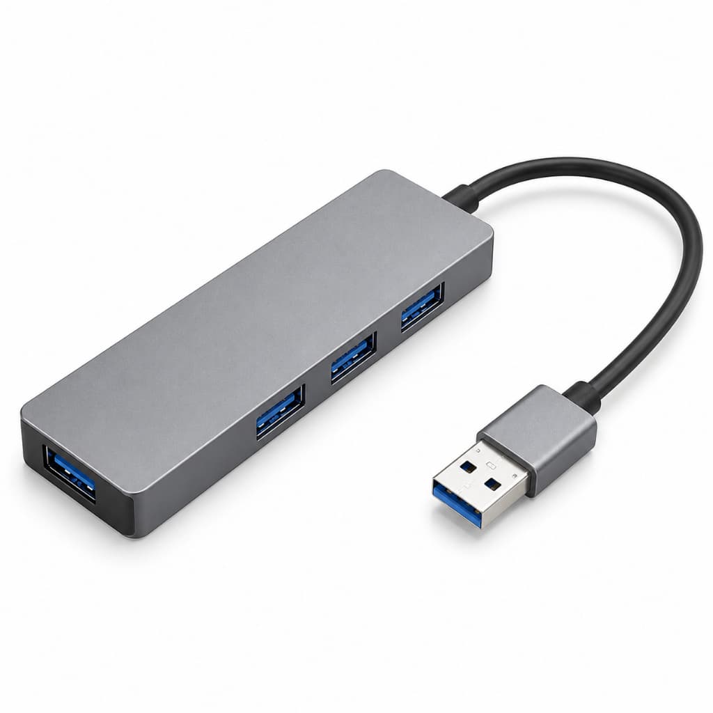 Hub USB 4 em 1 Alumínio Portátil 4 Portas USB 2.0 Plug Play para Notebook e PC MST-012