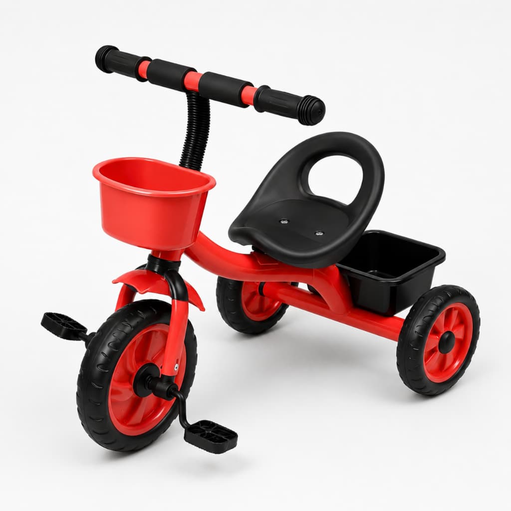 Triciclo Infantil Velotrol Motoca Passeio Vermelho Com 2 Cestinhas Até 25kg 2 A 5 Anos Rodas EVA Silenciosas Izane Kids